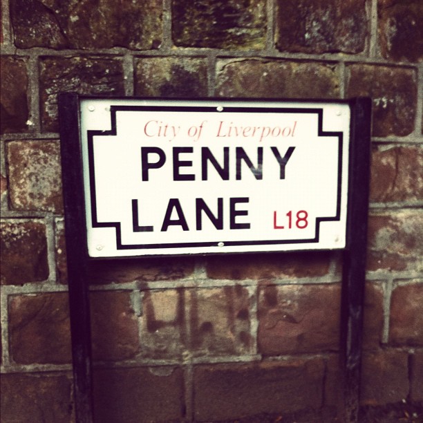 Penny Lane street sign in Allerton Liverpool Stock Photo 