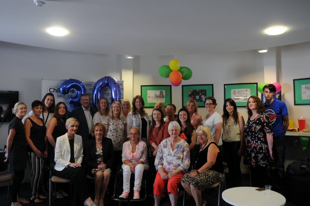 Esther Rantzen with Childline Liverpool staff and volunteers